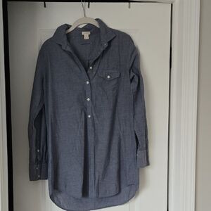 J. Crew Chambray Blue Casual Button-Down Shirt